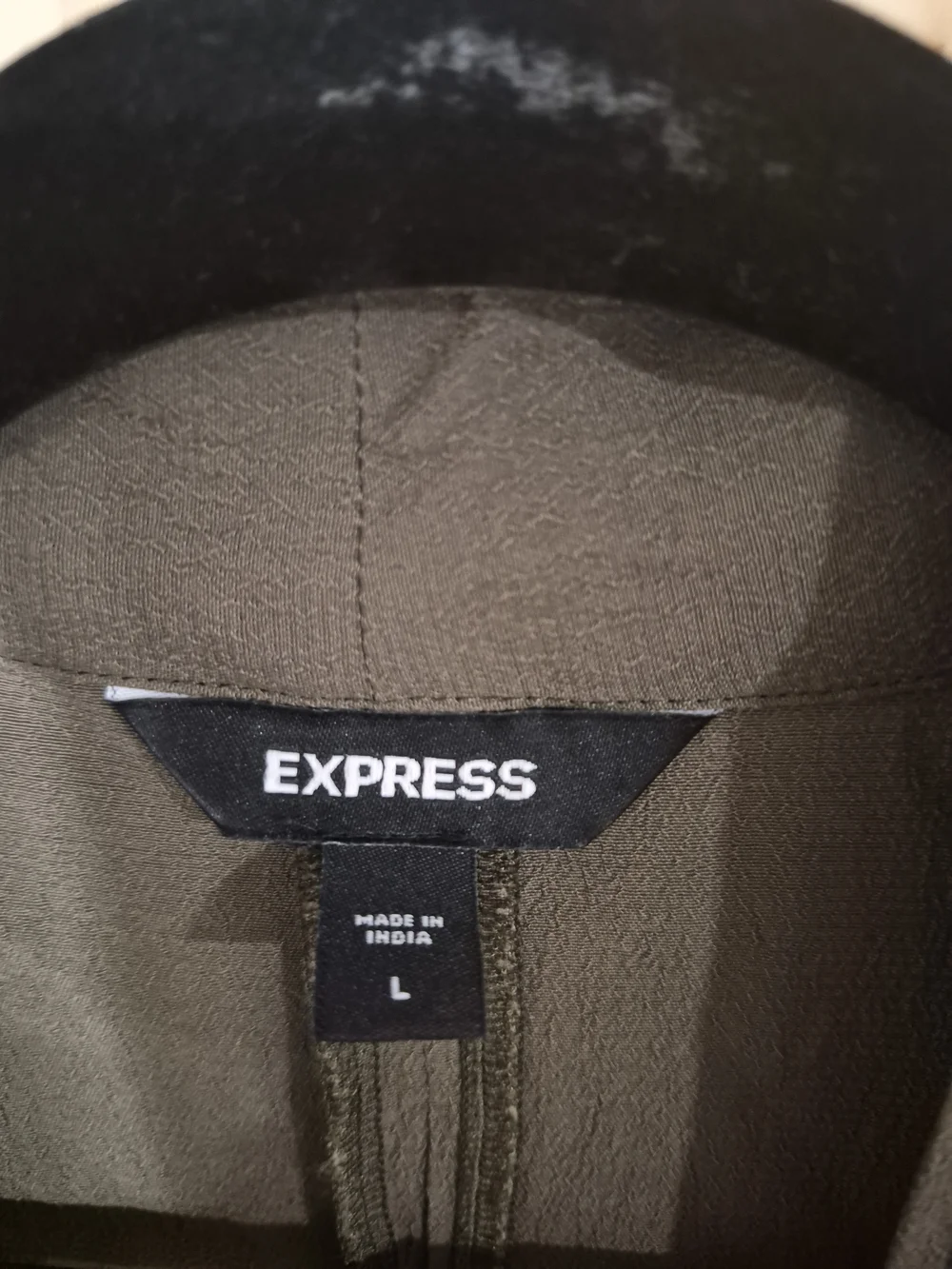 Express Olive Draped Short Sleeve Wrap Blouse
